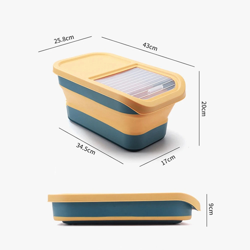 Collapsible Airtight Pet Food Storage Container with Lid, 13-33 lb