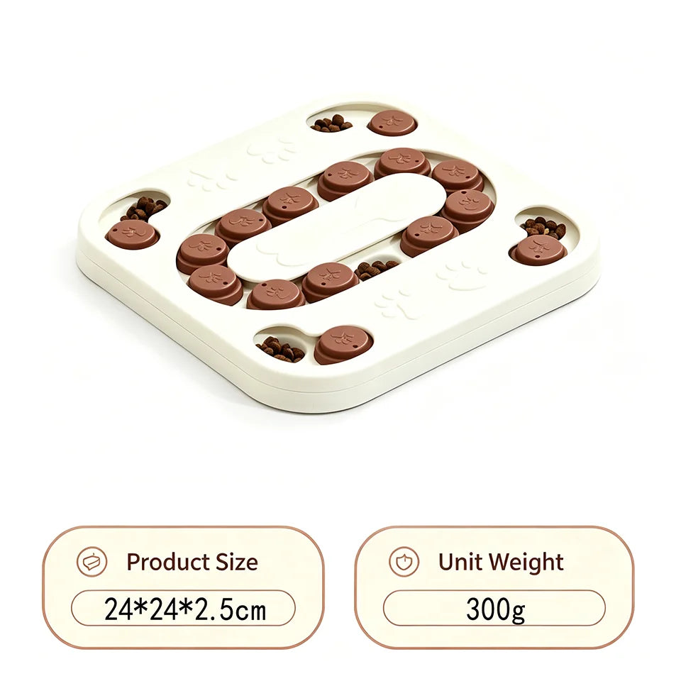 Dog Puzzle Slow Feeder Bowl – Interactive Treat Toy for Dogs & Cats