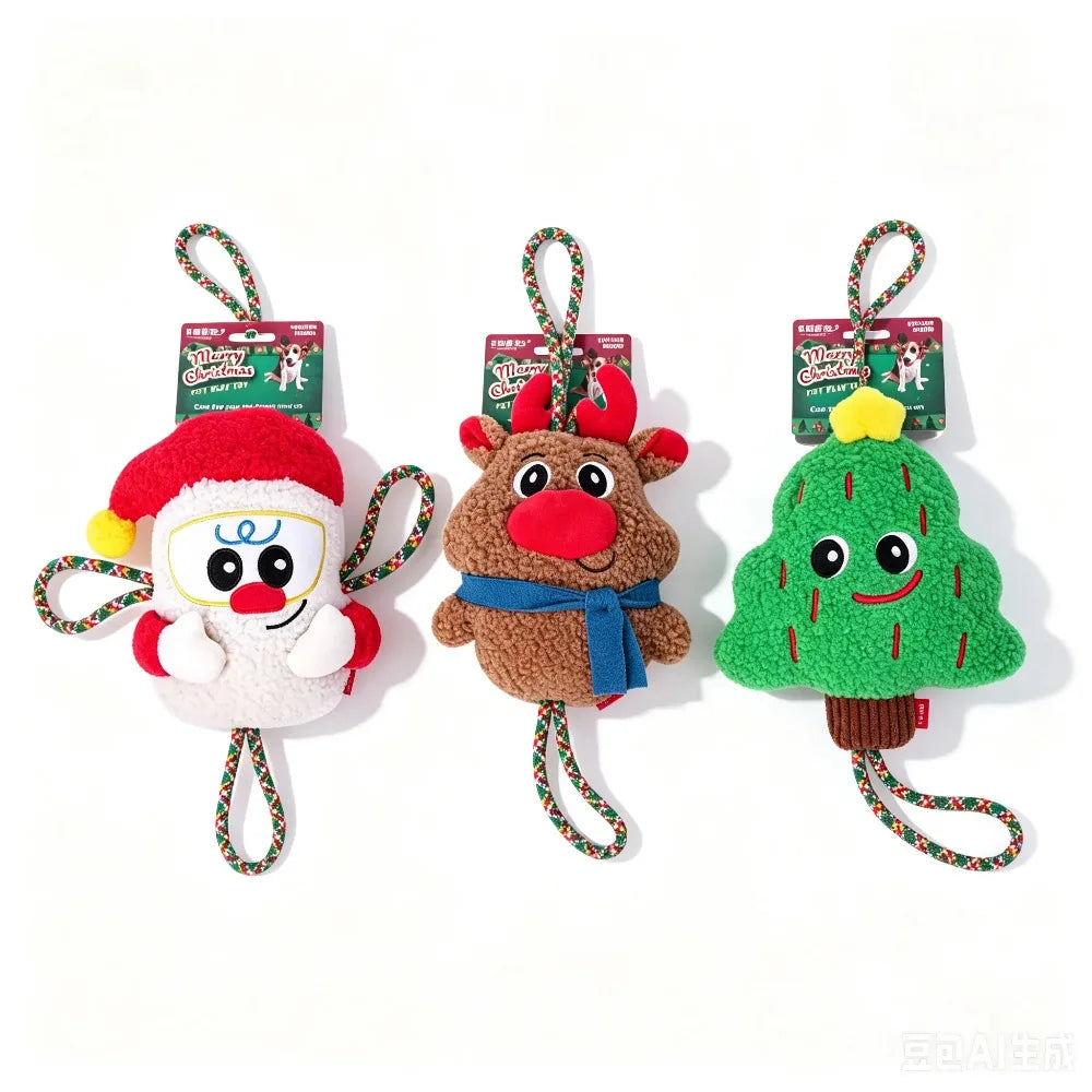 Interactive Christmas Dog Toy Pet Toy Sound Making Chew Proof