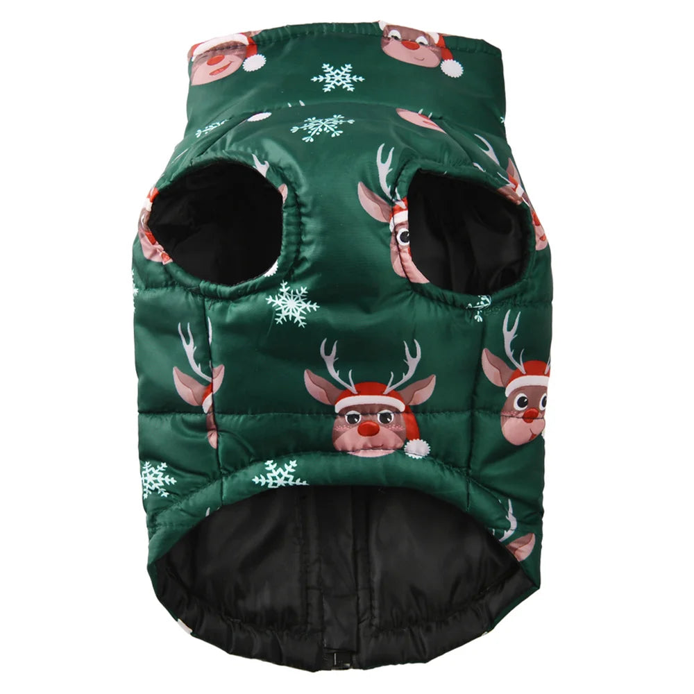 Christmas Snowman Print Dog Jacket for Small & Medium Dogs