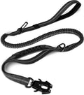 Heavy-Duty Tactical Bungee Dog Leash with 2 Padded Handles & Seatbelt