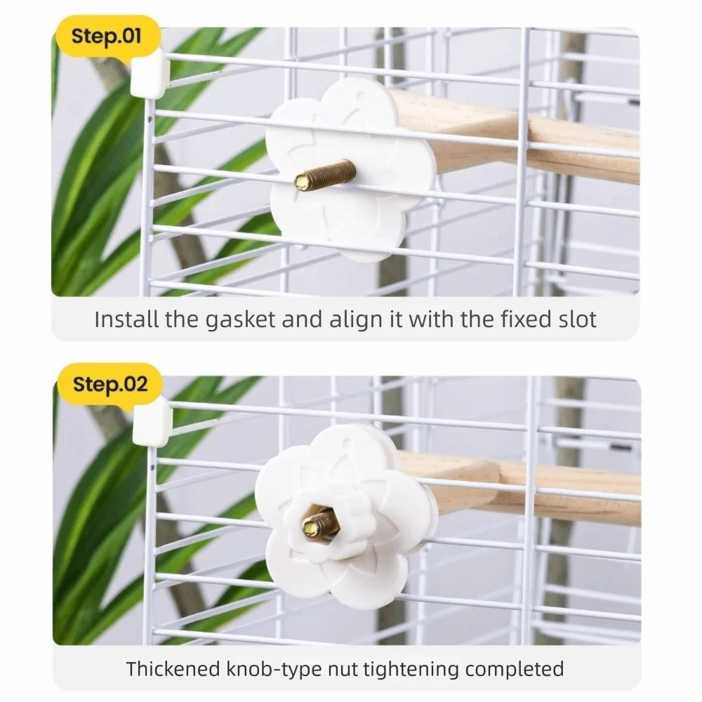 Bird Mirror Perch Toy, Chew-Resistant Interactive Parrot Cage Toy