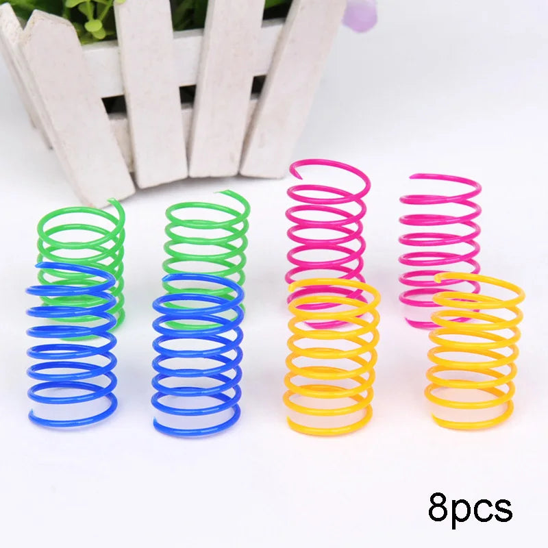 Colorful Cat Spring Coil Toys, Interactive Kitten Spiral Springs