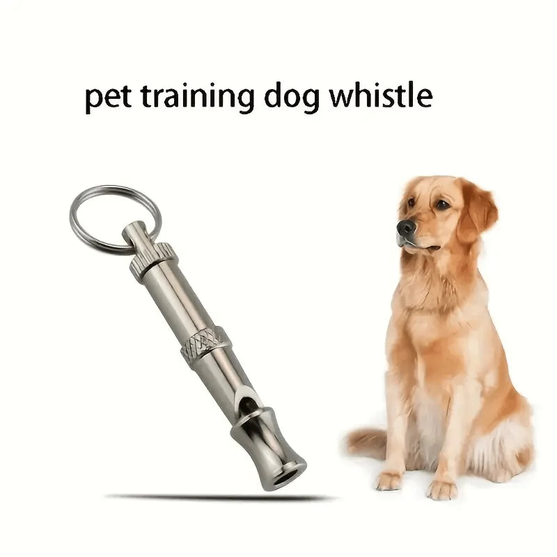 Adjustable Pitch Dog Training Whistle with Keychain, Bark Control