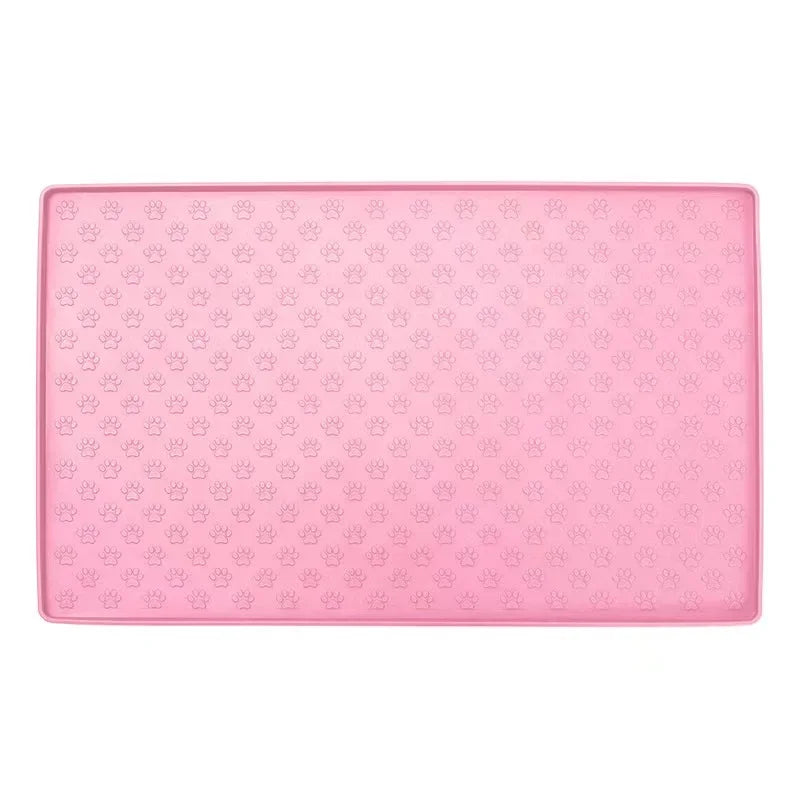 Waterproof Silicone Pet Food Mat, Non-Slip Bowl Placemat for Dogs