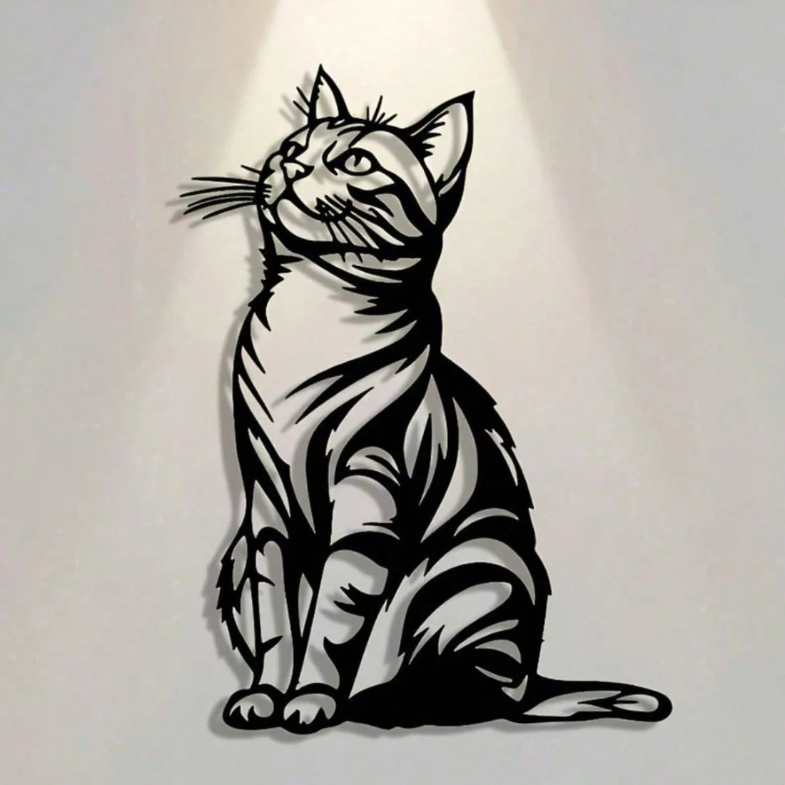 Cat Silhouette Metal Wall Art, Rust-Proof Iron Decor for Cat Lovers