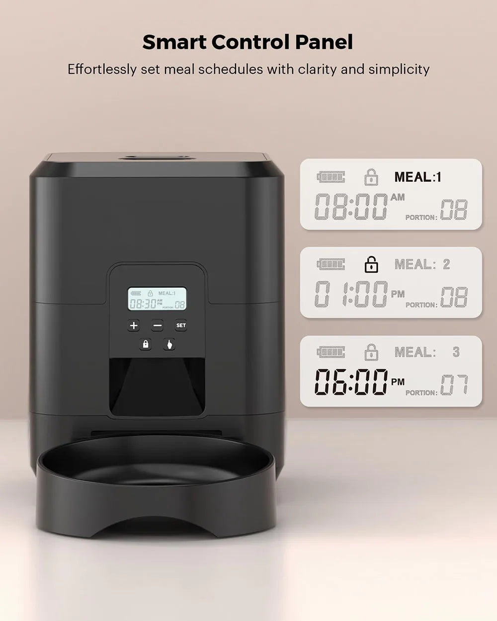 Smart Automatic Pet Feeder with Timer for Cats and Small Dogs