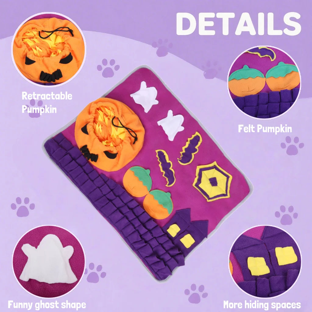 Halloween Snuffle Mat for Dogs, Ghost and Pumpkin Nose Work Puzzle