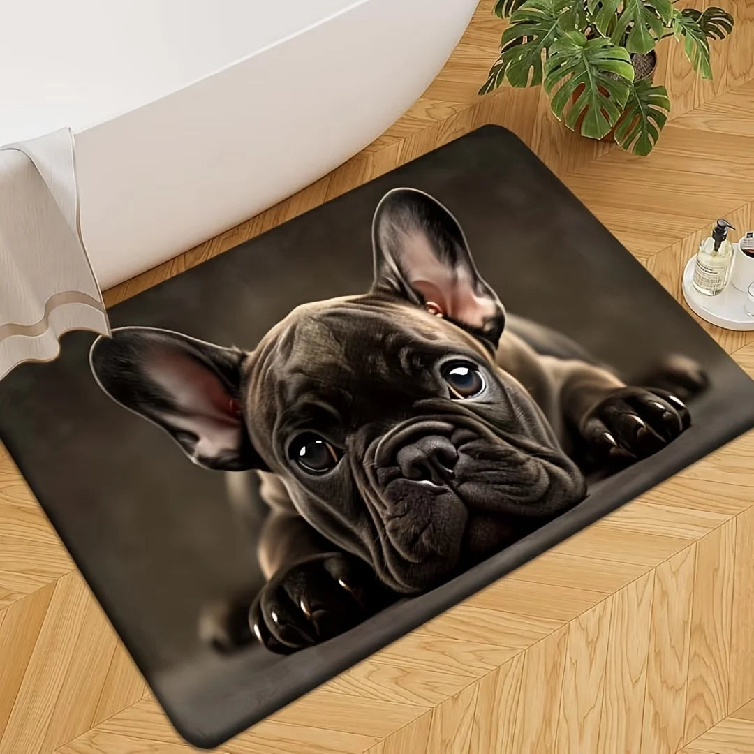 French Bulldog Print Doormat, Non-Slip Washable Floor Mat