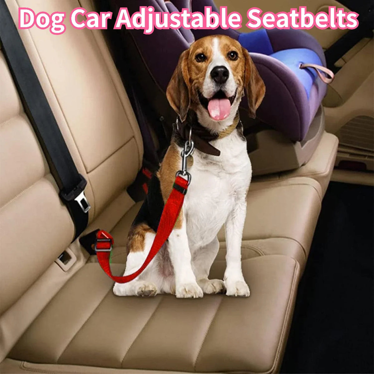 Adjustable Dog Car Seat Belt Safety Harness for Vehicles