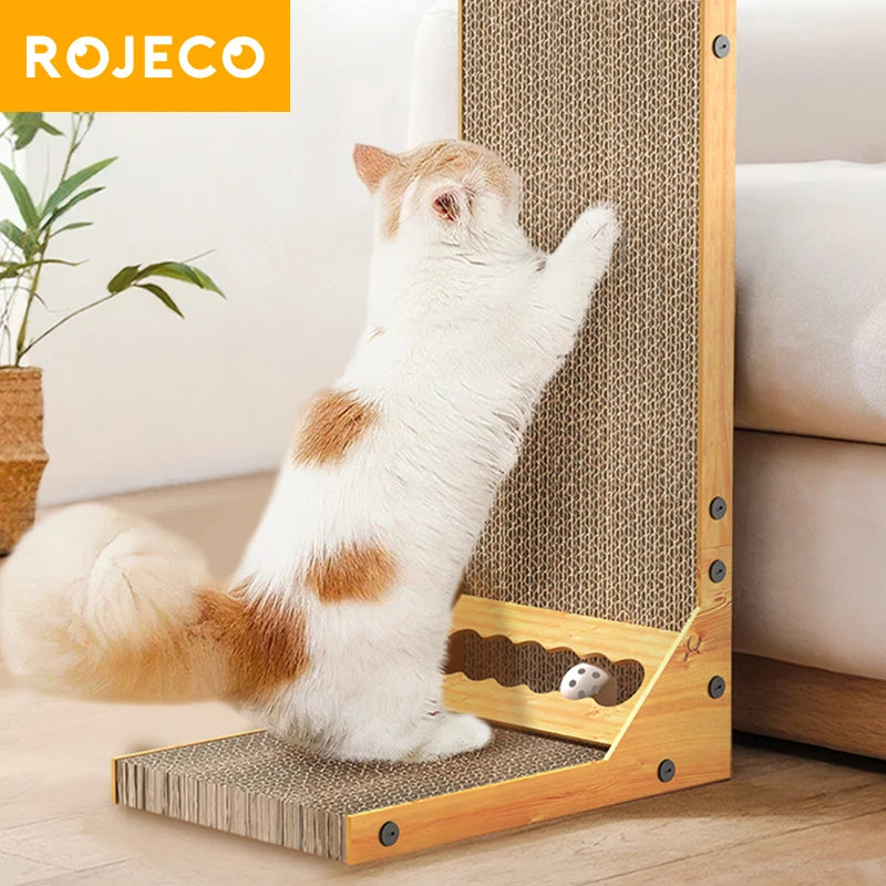 L-Shaped Cat Scratcher Board & Furniture Protector Scratch Mat