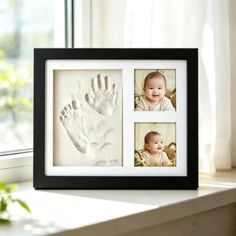 DIY Pet Paw Print Clay Keepsake Kit with Wooden Photo Frame