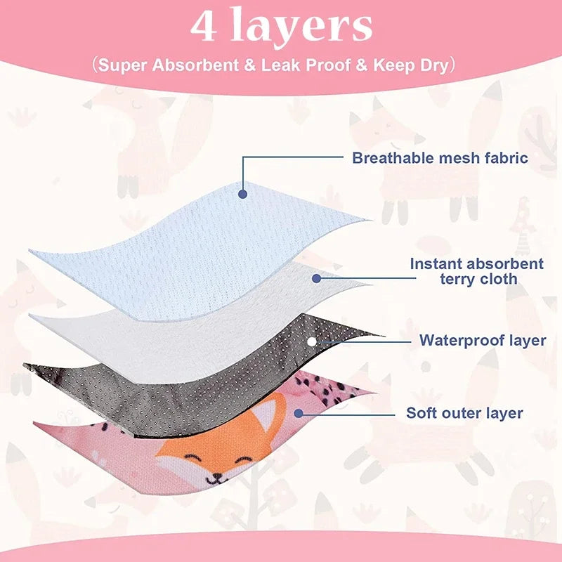 Washable Female Dog Diapers with Cute Cartoon Prints, Reusable