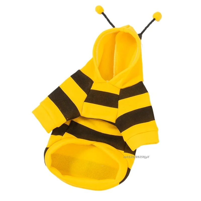 Bee Costume Hoodie for Dogs & Cats, Warm Pet Outfit