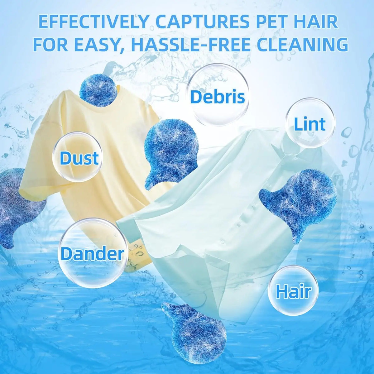 5-Pack Reusable Pet Hair Catcher Balls for Laundry and Dryer