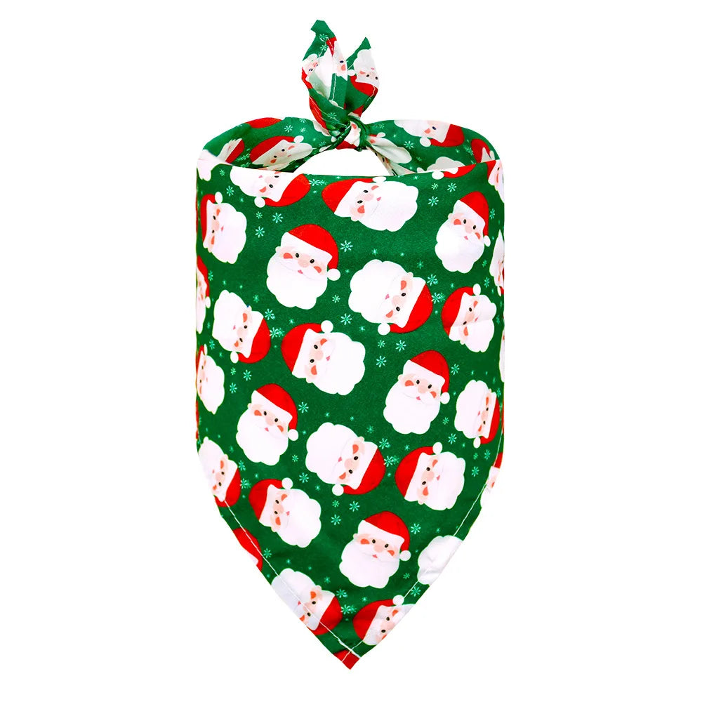 Christmas Dog Bandana Scarf, Holiday Triangle Bib for Dogs & Cats