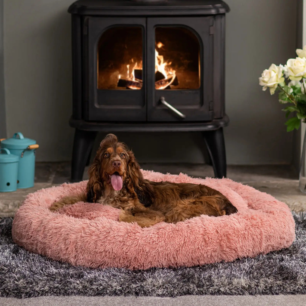Calming Orthopedic Donut Dog Bed, Washable Pet Lounger