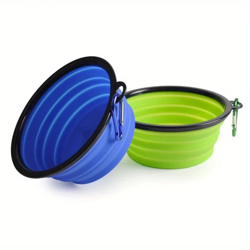 Foldable Silicone Dog Travel Bowl, Portable Water & Food Dish