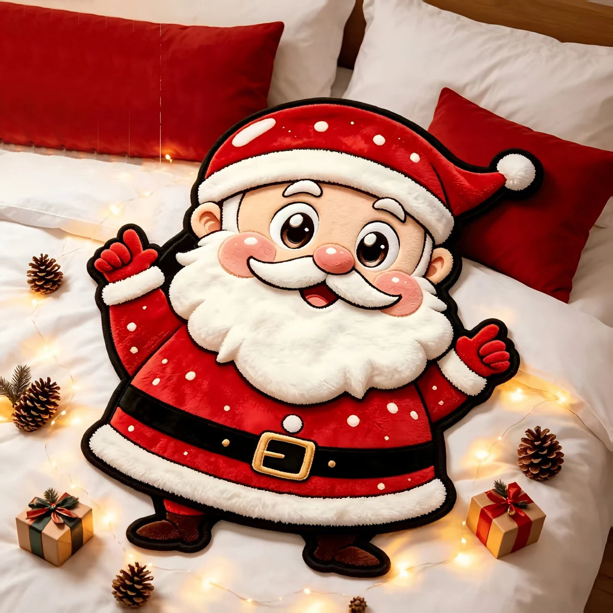 Christmas Santa Claus Flannel Throw Blanket, Cozy Holiday Gift