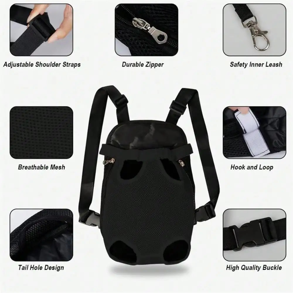 Front Chest Dog Backpack Carrier for Cats & Small Dogs Travel Hiking
