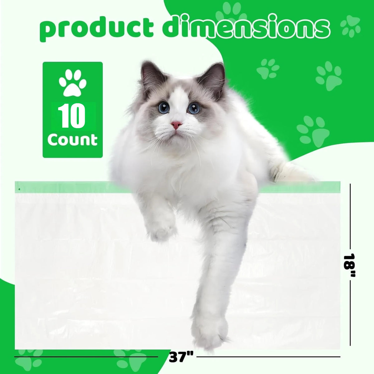 Extra-Thick Jumbo Cat Litter Pan Liners with Drawstring
