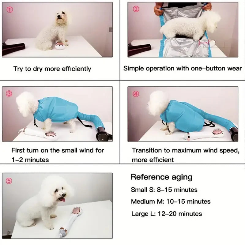 Portable Pet Drying Bag for Dogs and Cats, Foldable Hair Dryer Box