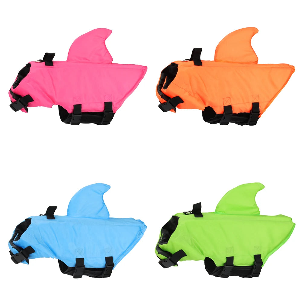 Shark Fin Dog Life Jacket, Adjustable Swim Vest for Small & Medium Dogs