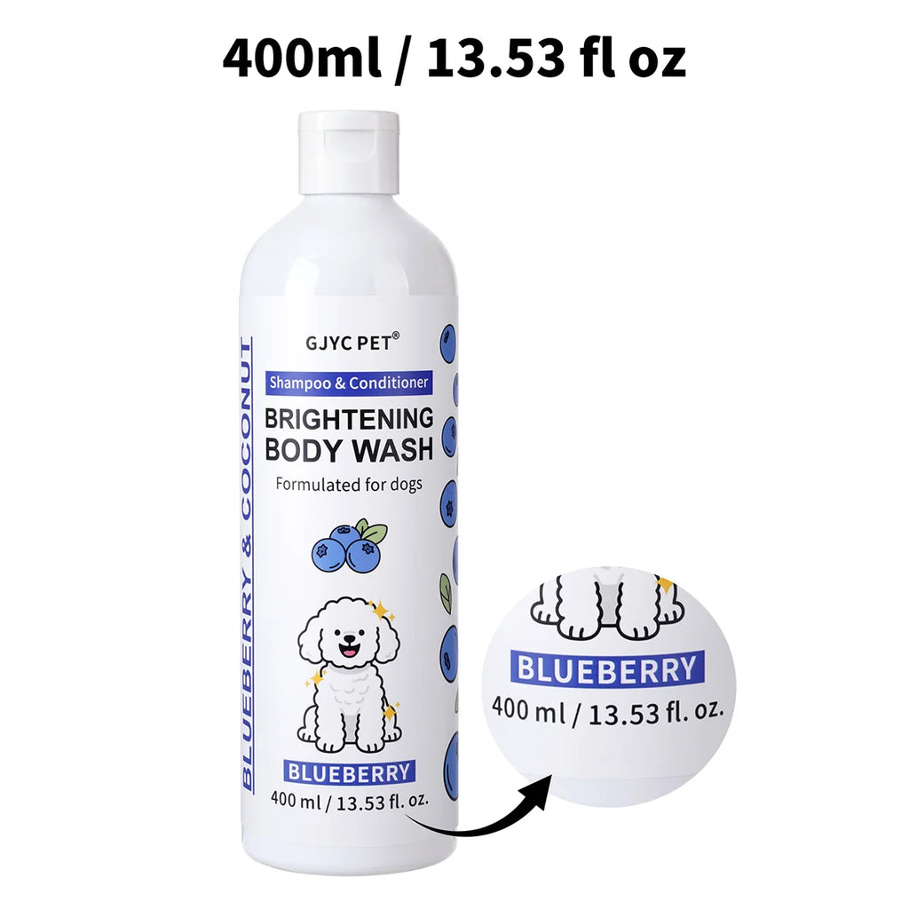 Blueberry Whitening Dog Shampoo for Bright, Shiny & Soft White Coats