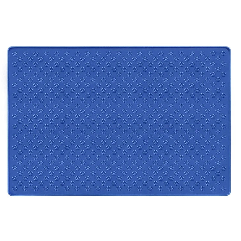 Waterproof Silicone Pet Food Mat, Non-Slip Bowl Placemat for Dogs