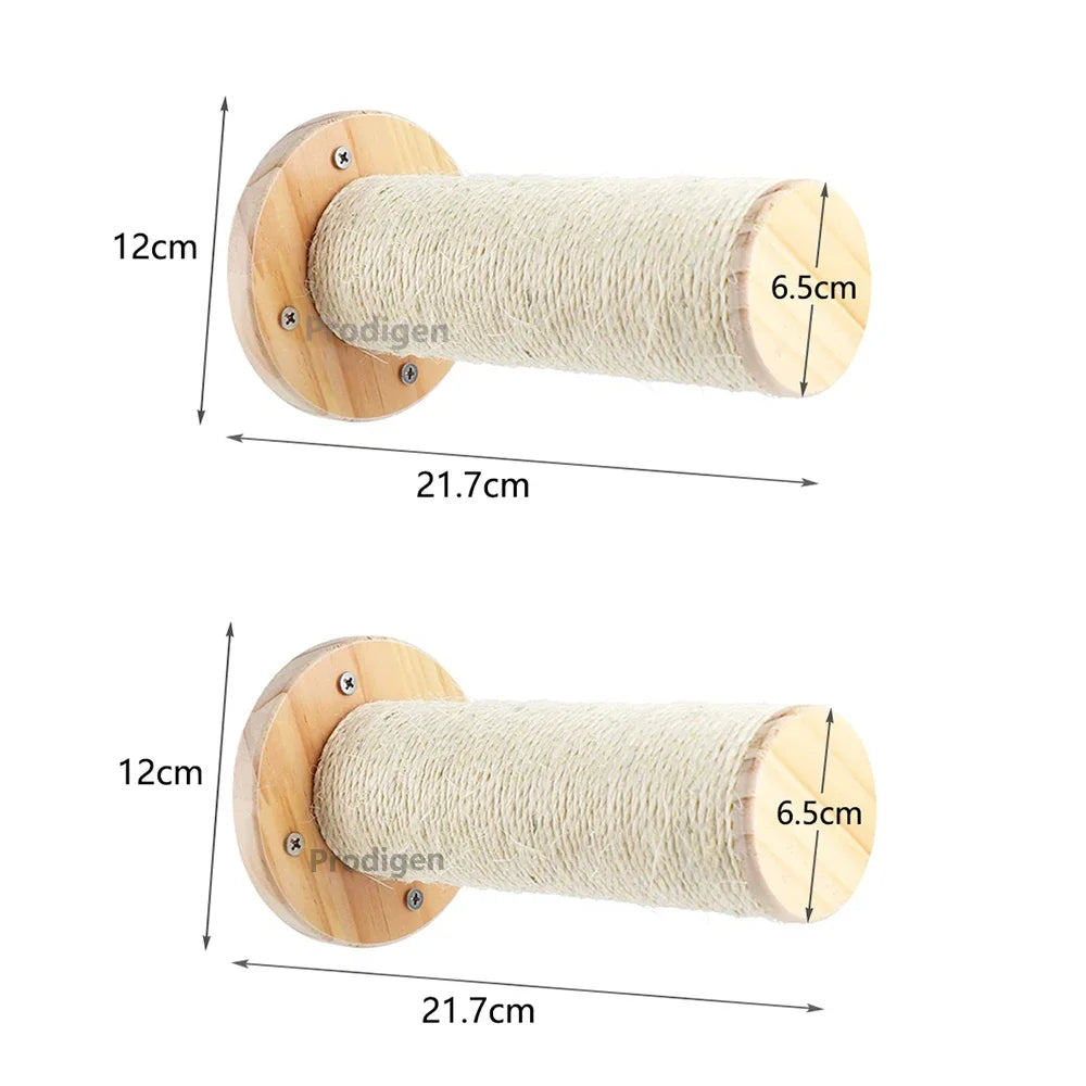 Wall-Mounted Cat Climbing Shelf Set with Scratching Post & Hammock