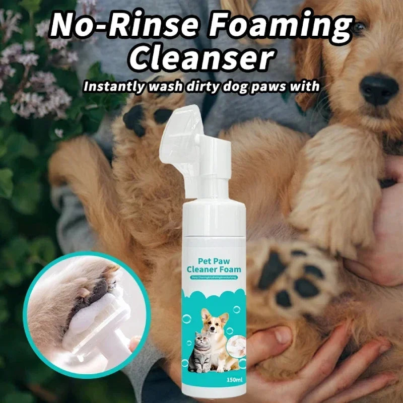 No-Rinse Paw Cleaning Foam for Dogs & Cats, Gentle Foot Wash 150ml