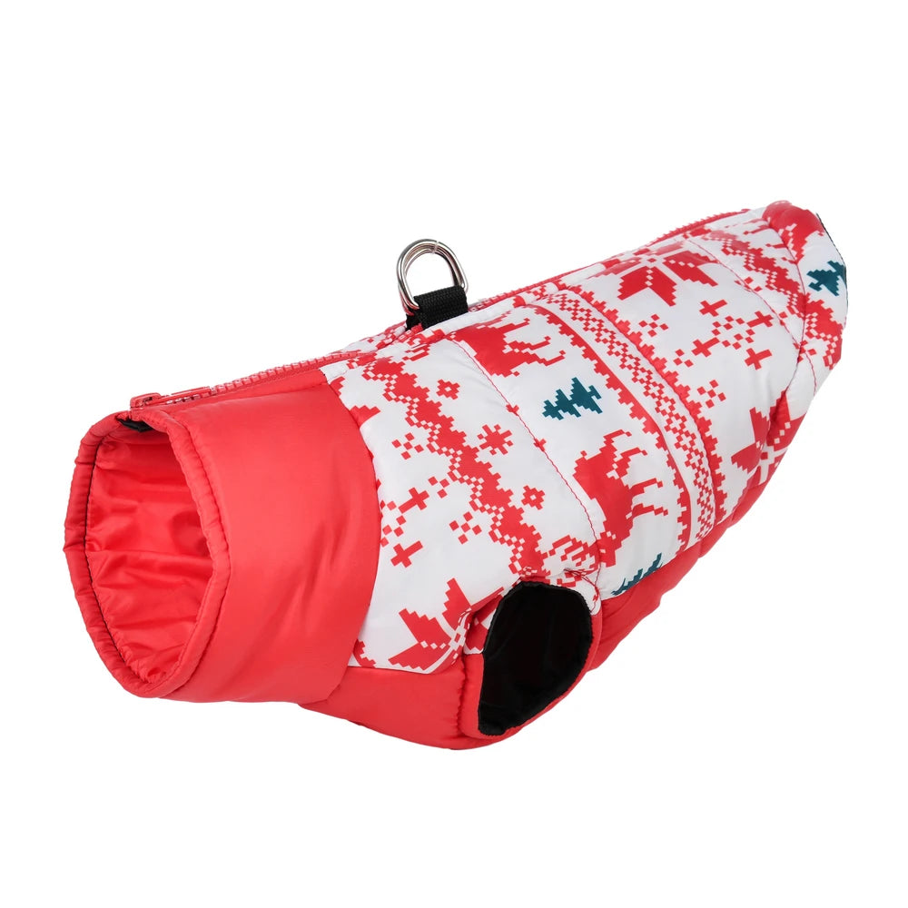 Christmas Snowman Print Dog Jacket for Small & Medium Dogs