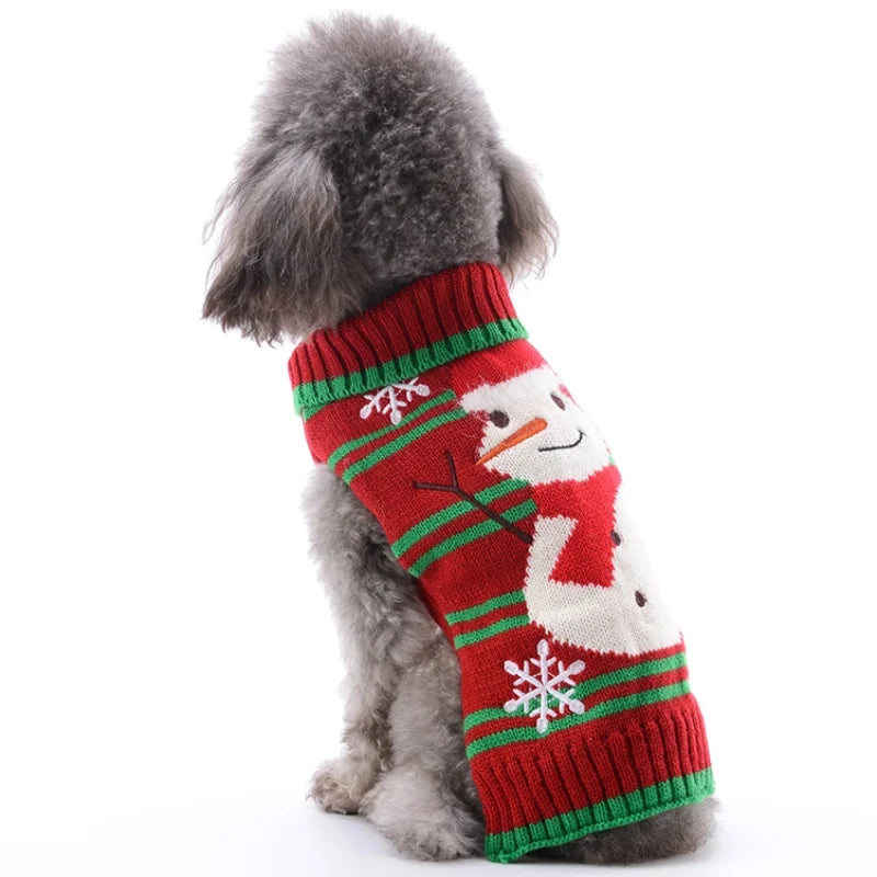Soft Warm Christmas Turtleneck Dog Sweater for Small Dogs