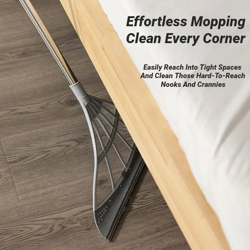 Silicone Pet Hair Broom and Floor Squeegee for Carpets and Tile Floors