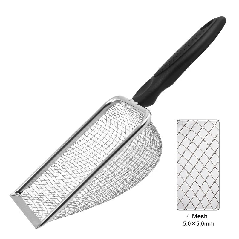 Stainless Steel Mesh Litter Scoop for Cats and Reptile Sand Cleaning