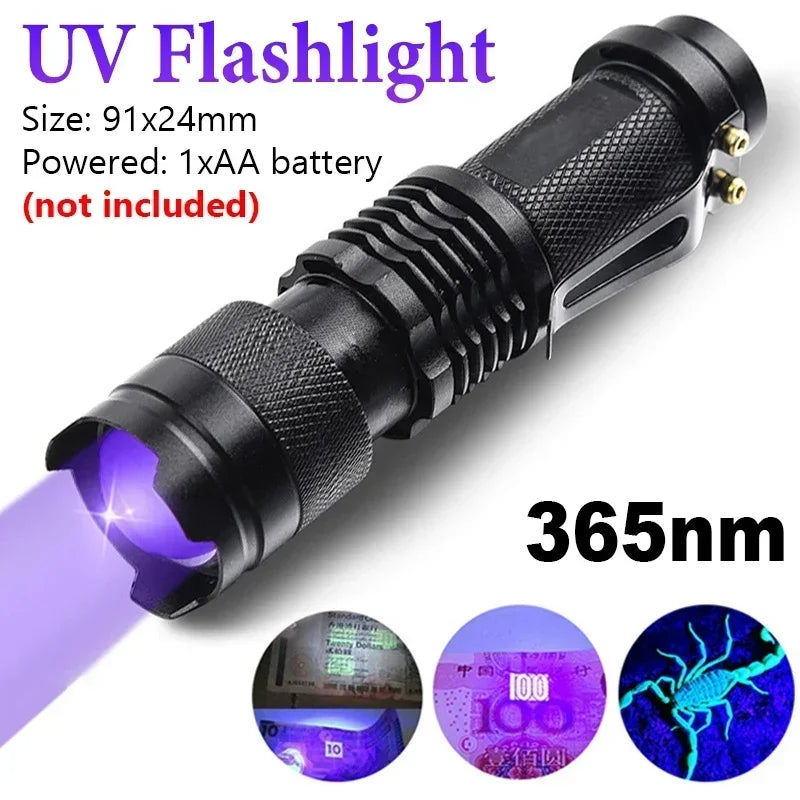 UV Black Light Flashlight for Detecting Pet Urine Stains on Carpet