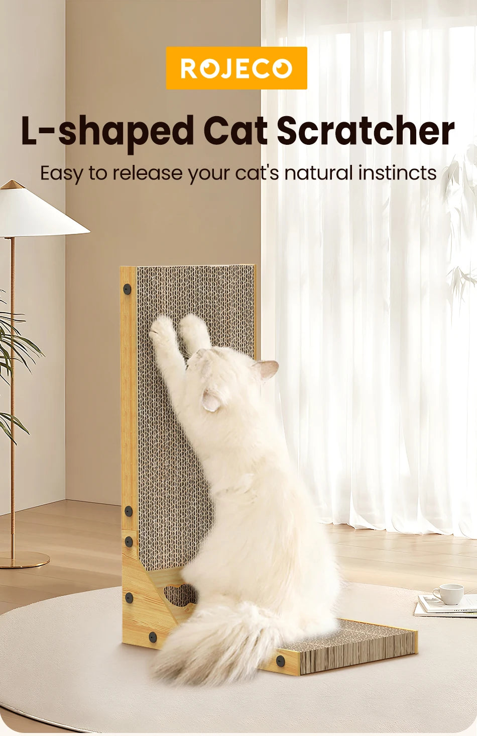 L-Shaped Cat Scratcher Board & Furniture Protector Scratch Mat