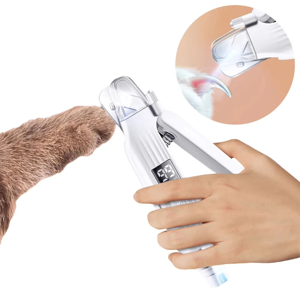 2 in 1 Electric Pet Nail Trimmer with LED Light, Dog & Cat Grinder