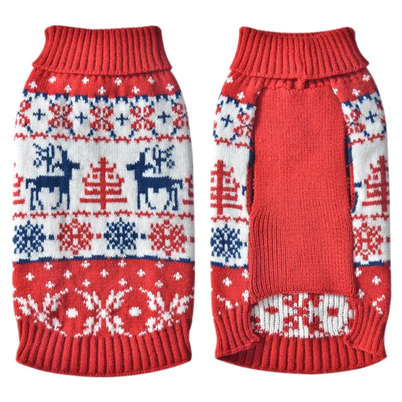 Soft Warm Christmas Turtleneck Dog Sweater for Small Dogs