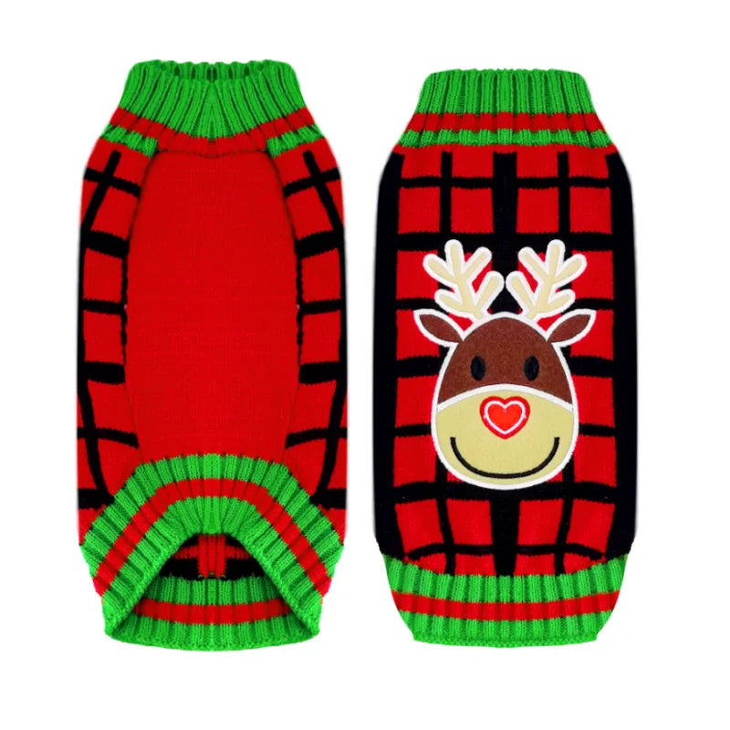 Christmas Dog Sweater, Winter Warm Xmas Outfit for Dogs