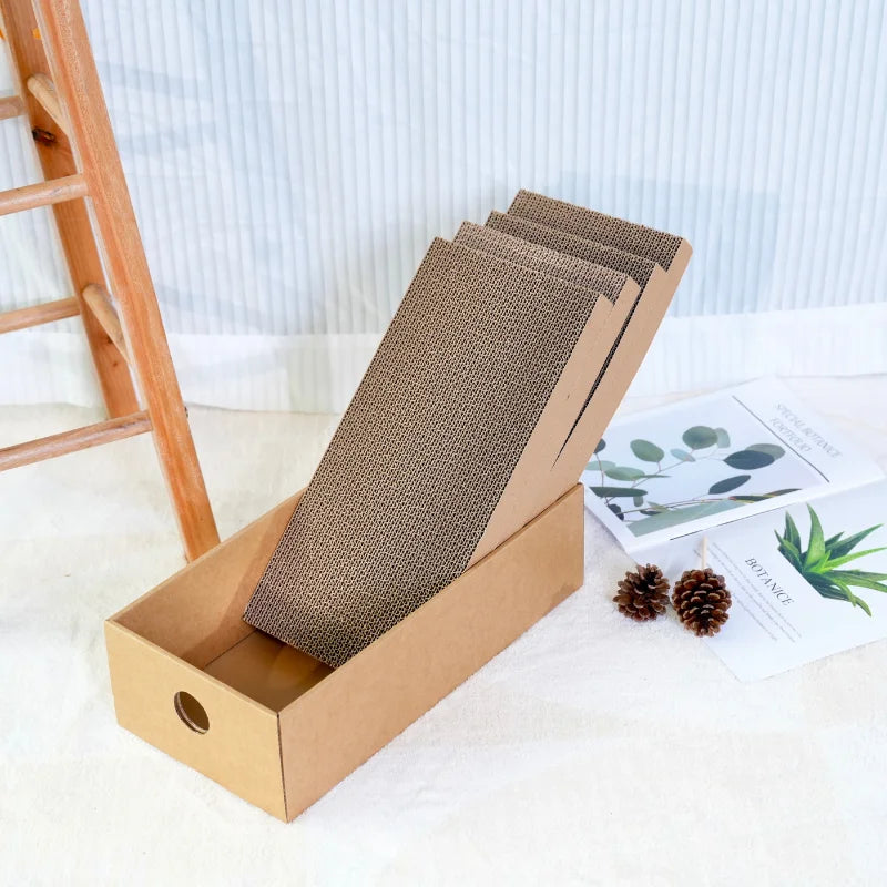 4-Pack Cardboard Cat Scratching Boxes for Indoor Cats and Kittens