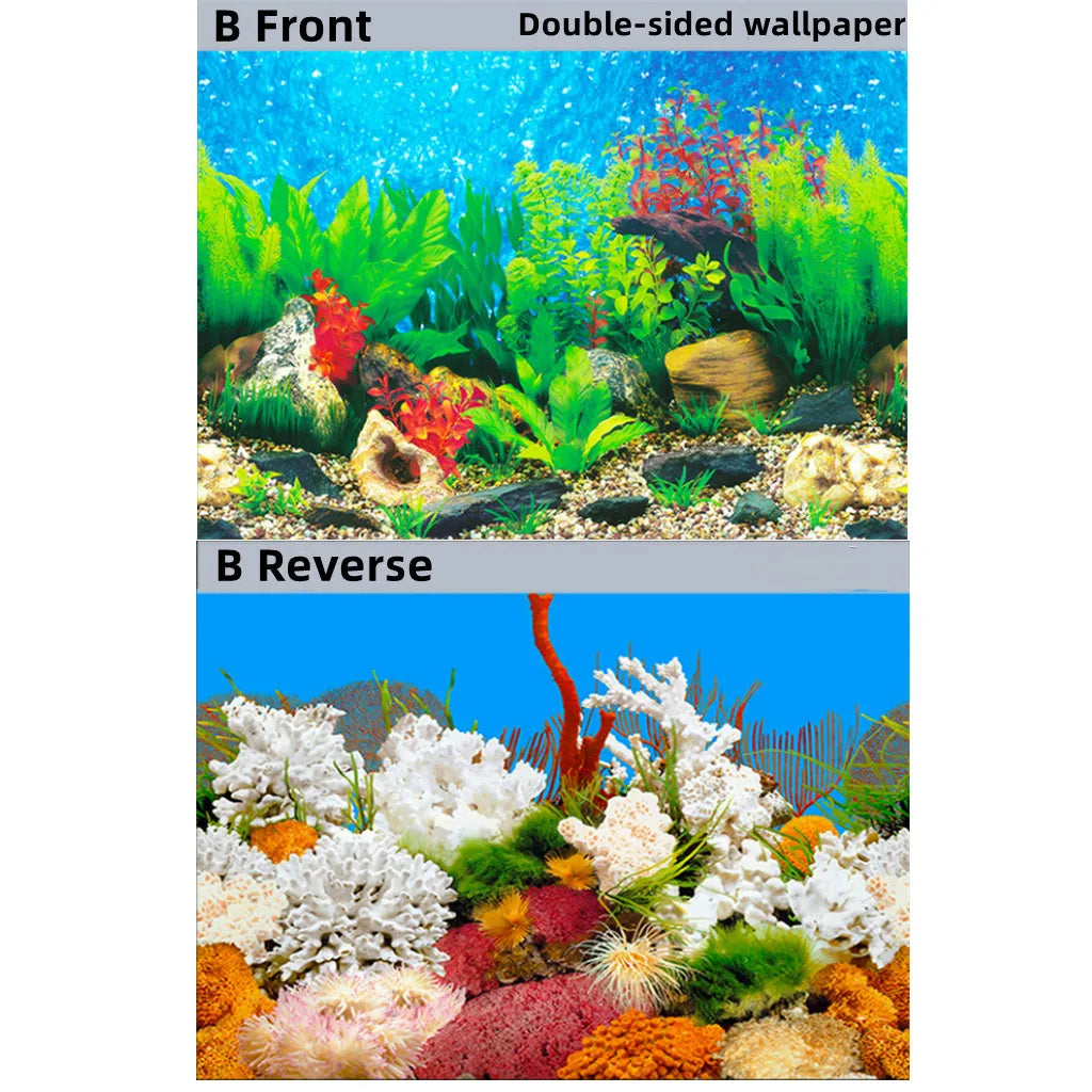 3D HD Aquarium Fish Tank Background Wallpaper Decor