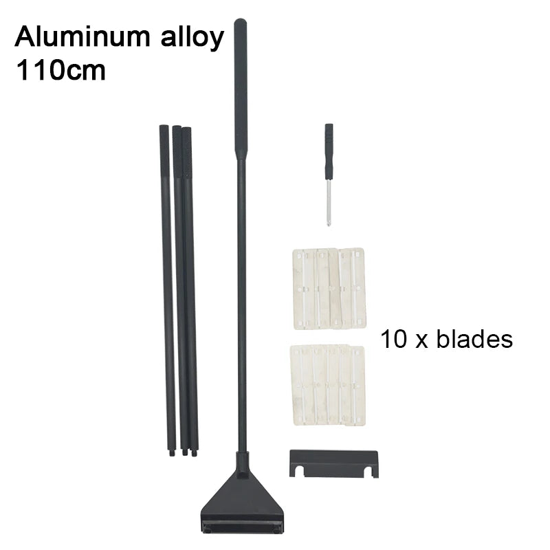 Stainless Steel Aquarium Algae Scraper with Long Handle for Glass Tanks
