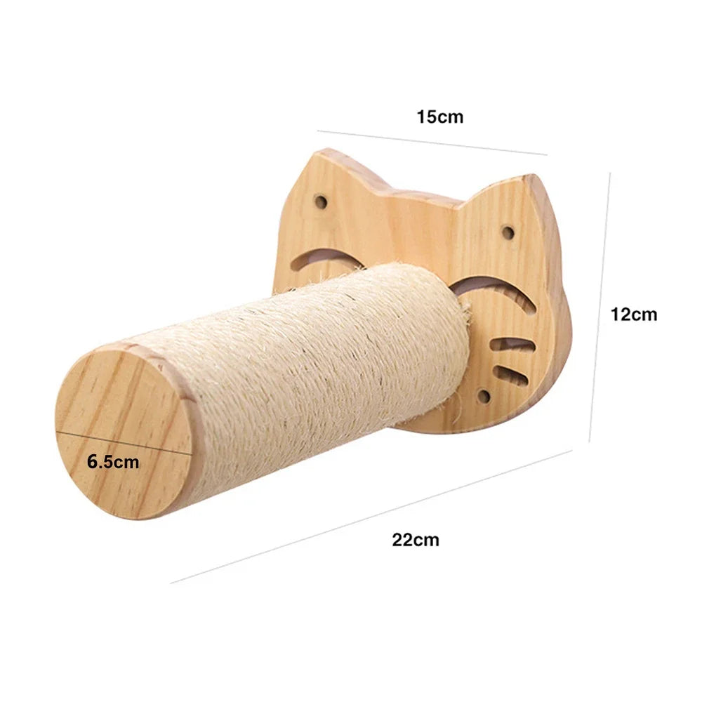 Wall-Mounted Cat Climbing Shelf Set with Scratching Post & Hammock