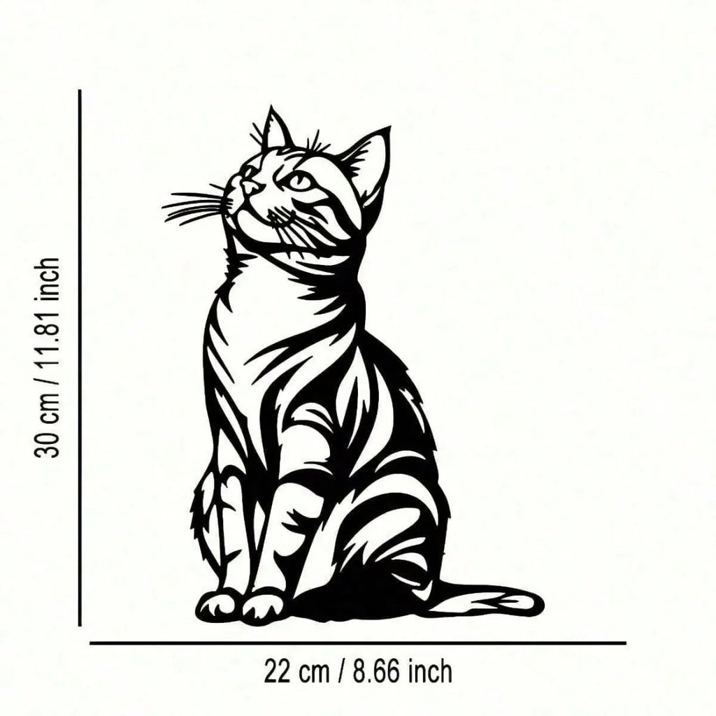 Cat Silhouette Metal Wall Art, Rust-Proof Iron Decor for Cat Lovers