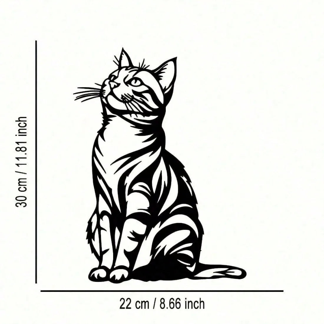 Cat Silhouette Metal Wall Art, Rust-Proof Iron Decor for Cat Lovers
