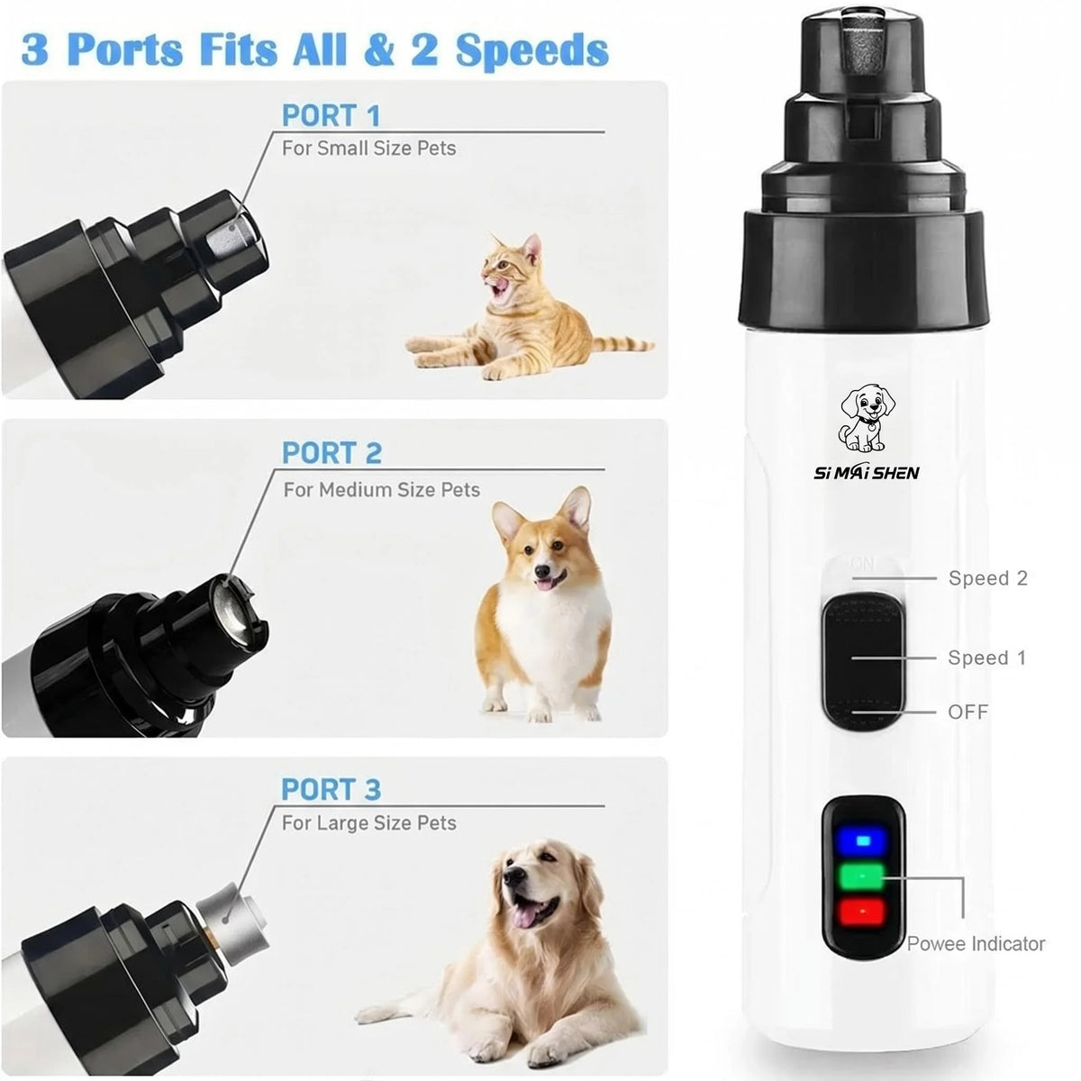 Quiet Rechargeable Pet Nail Clipper & Grinder for Dogs & Cats