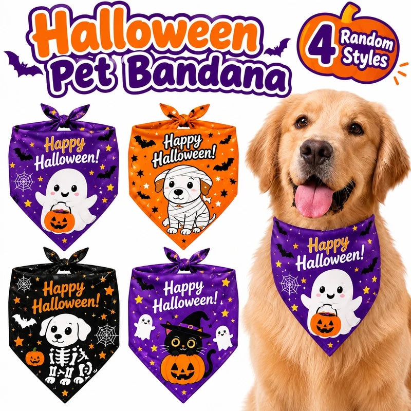 Halloween Dog Bandana Scarf for Large Dogs, Festive Neckerchief