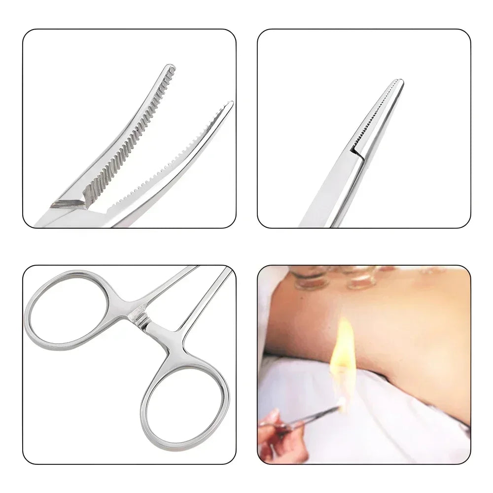 Curved Stainless Steel Pet Hemostat for Ear Hair Removal & Grooming