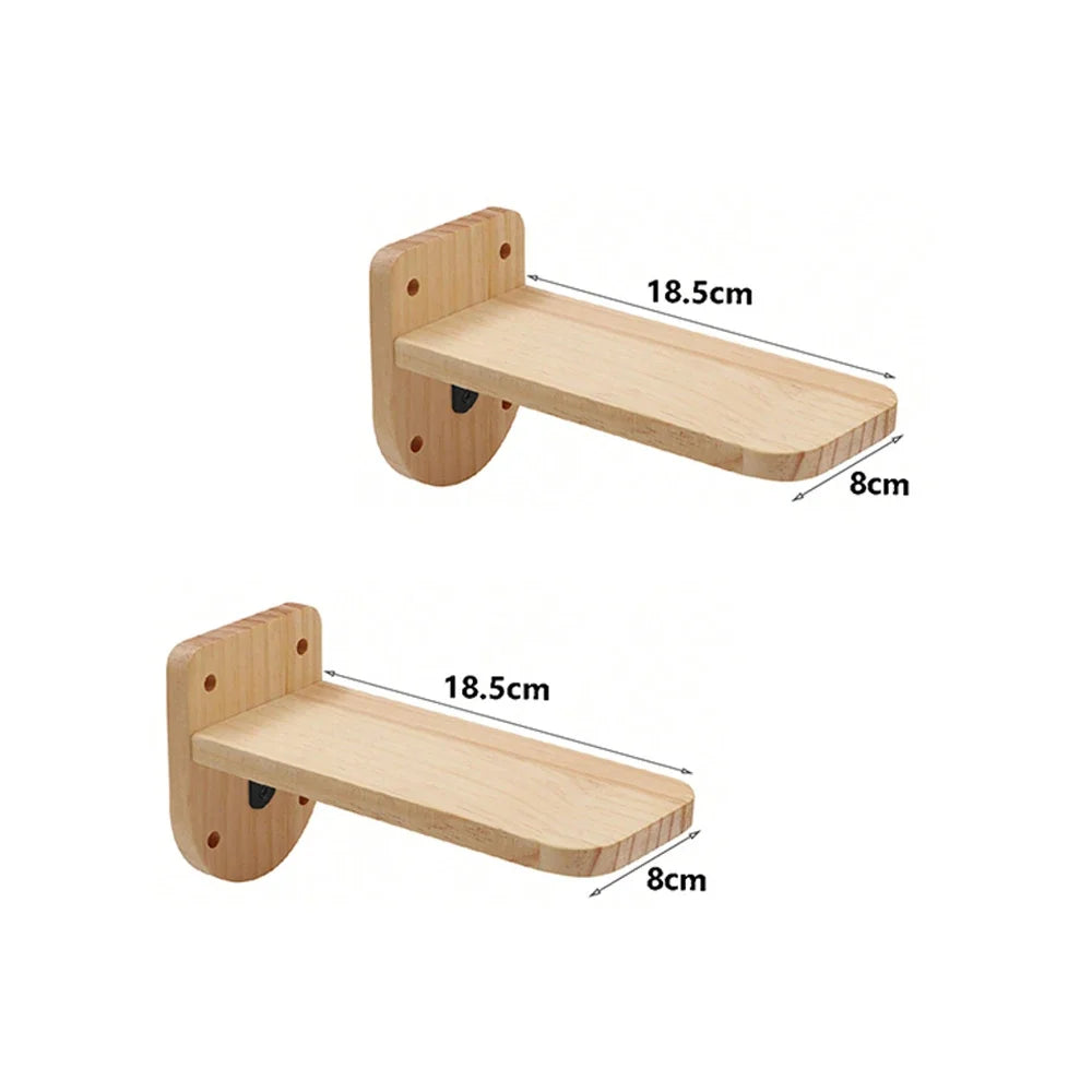 Wall-Mounted Cat Climbing Shelf Set with Scratching Post & Hammock